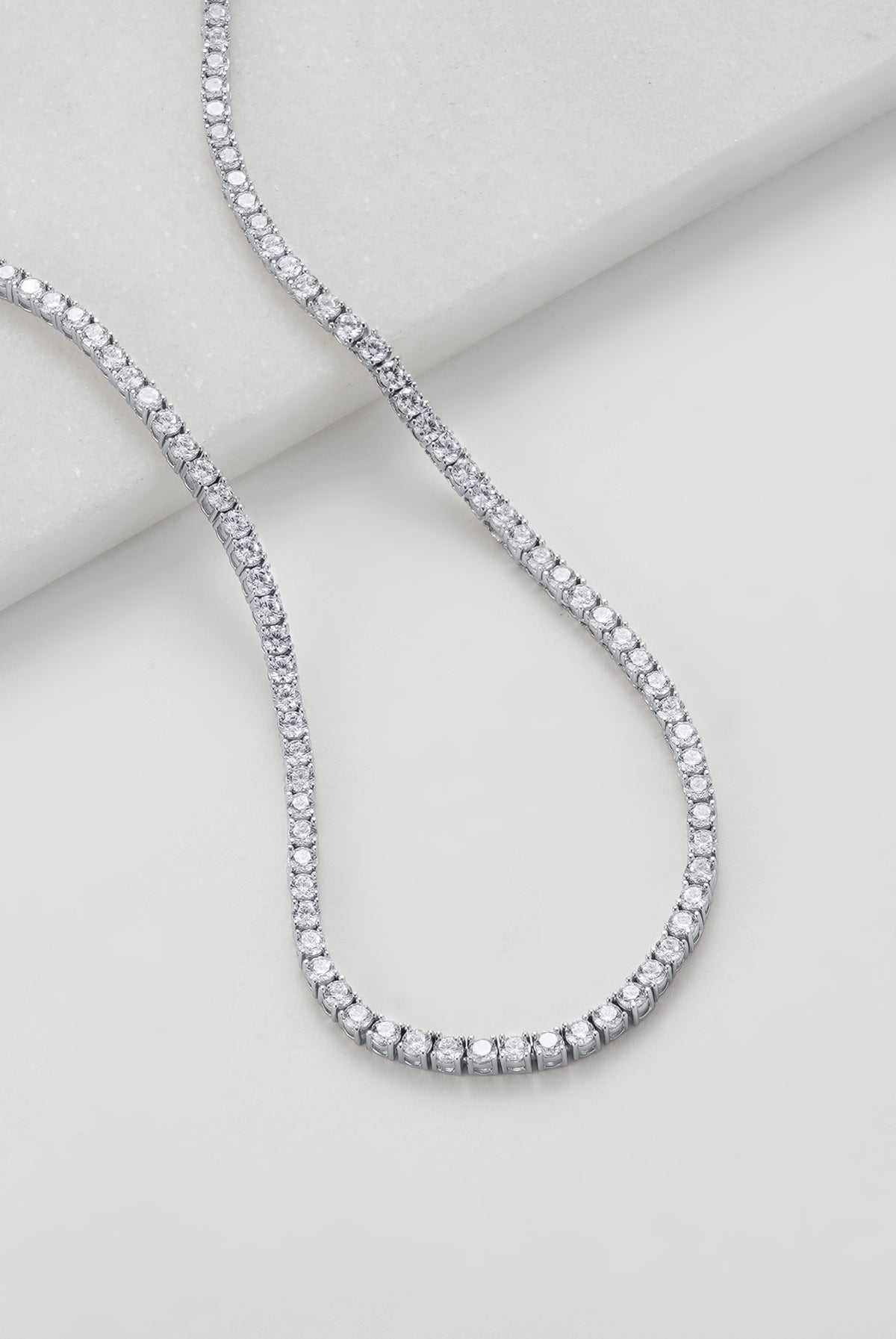 ZAFINO 7773 Dani Tennis Necklace - 40cm - Silver