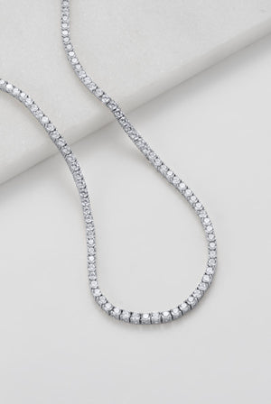 ZAFINO 7773 Dani Tennis Necklace - 40cm - Silver