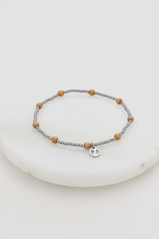 Lucy Stretch Bracelet - Rose/Silver