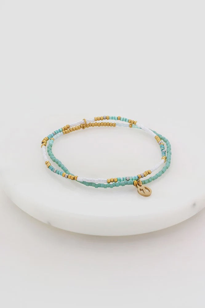 Kate Stretch Bracelet - Sea/Gold