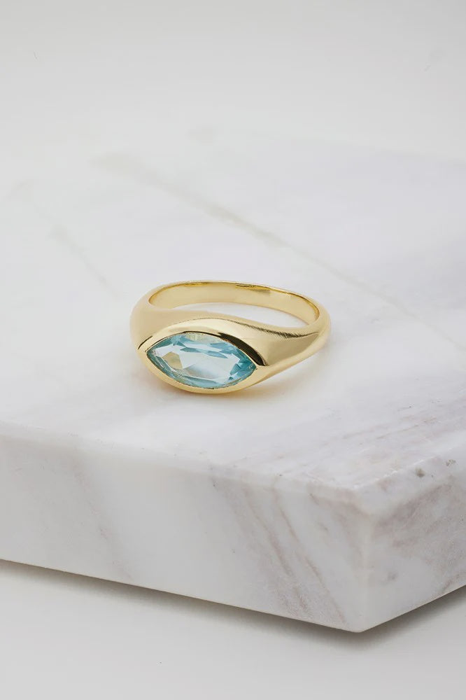 Gabi Artisan Ring - Blue Topaz