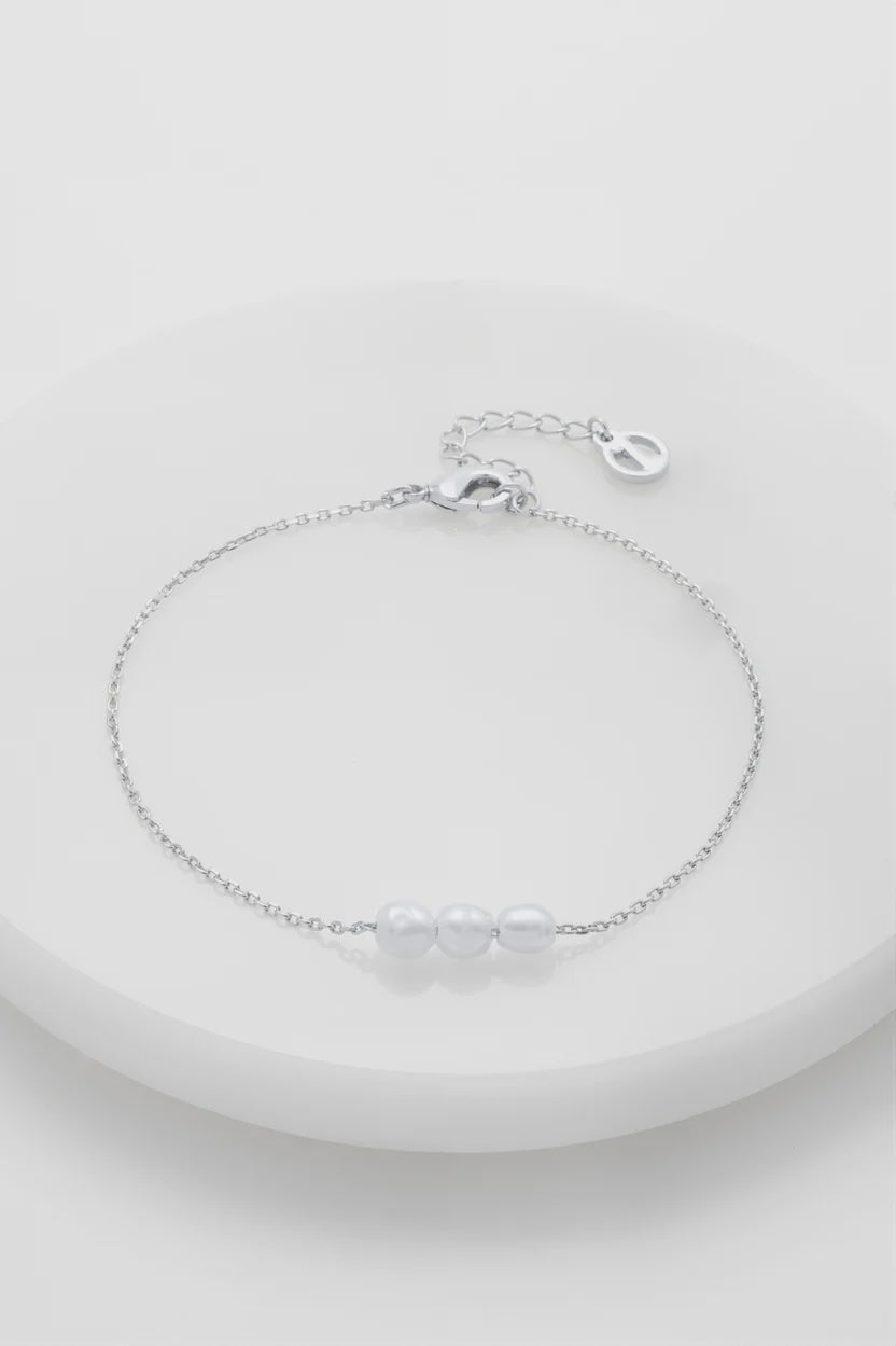 Mini Pearl Bracelet - Silver