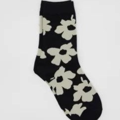 Stella + Gemma Black Flower Socks