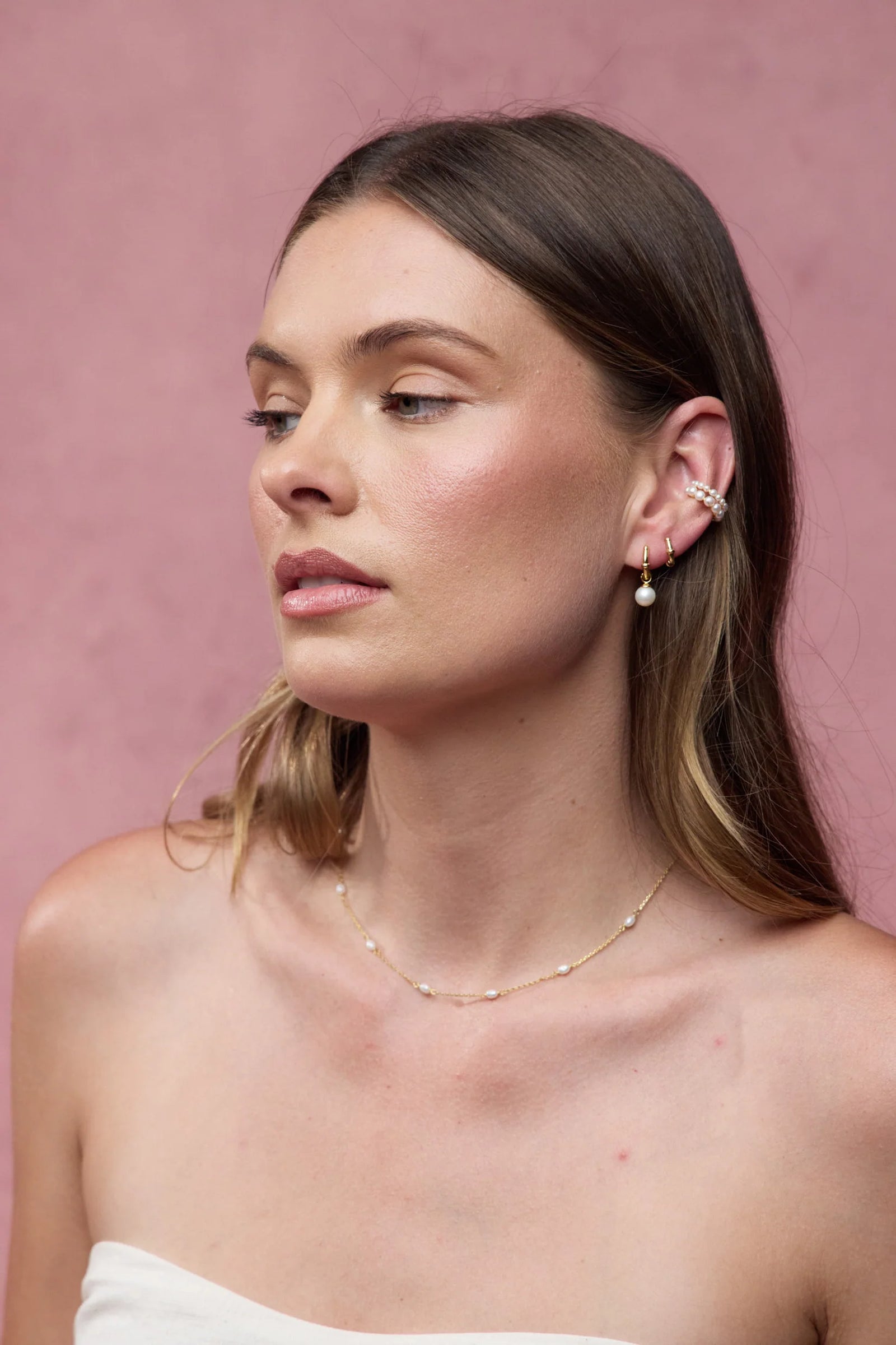 ZAFINO 7788 Tessa Pearl Hoop - Gold