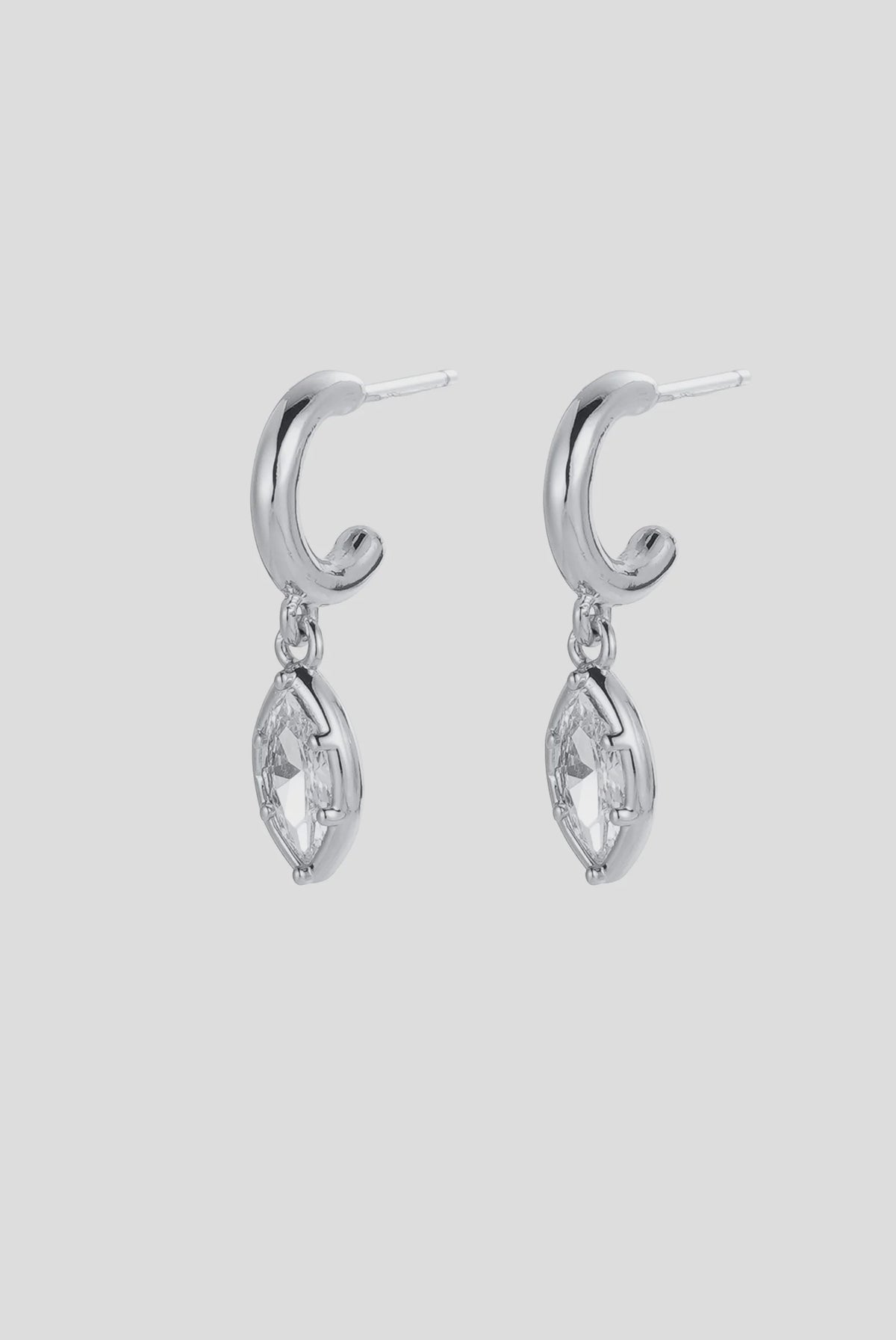ZAFINO Eden Crystal Hoop - Silver 7791