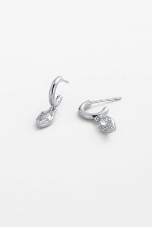 ZAFINO Eden Crystal Hoop - Silver 7791