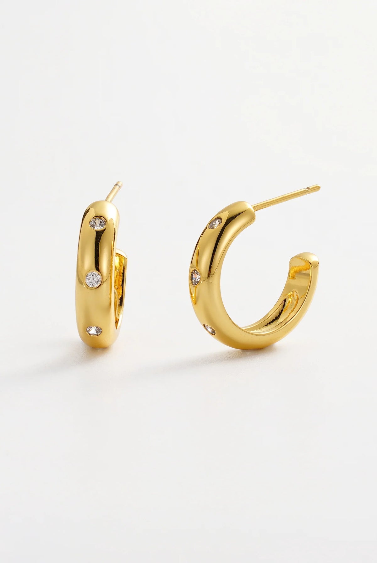 7798 Talia Hoop - Gold hoop earrings with small diamonds