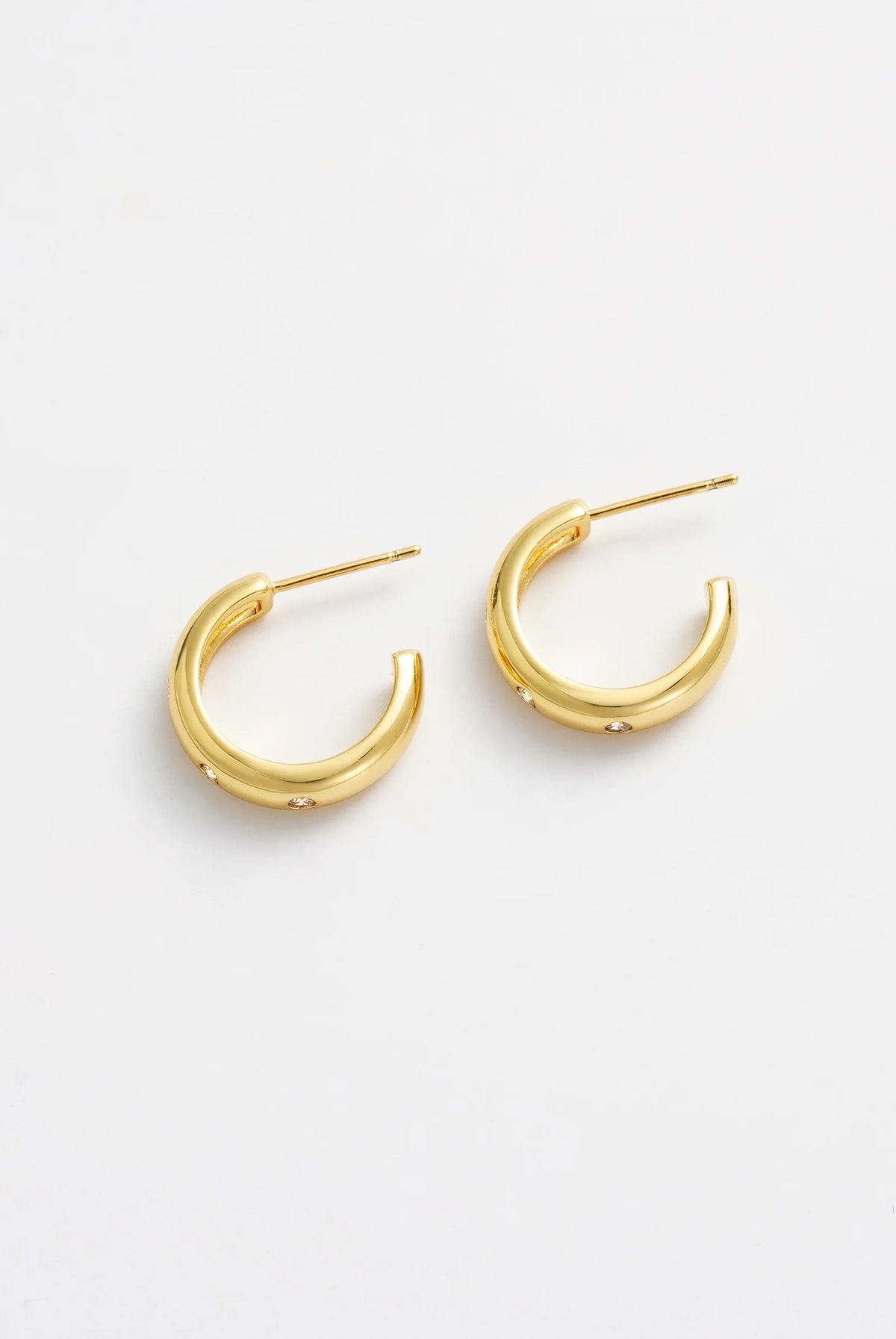 7798 Talia Hoop - Gold hoop earrings with small diamonds