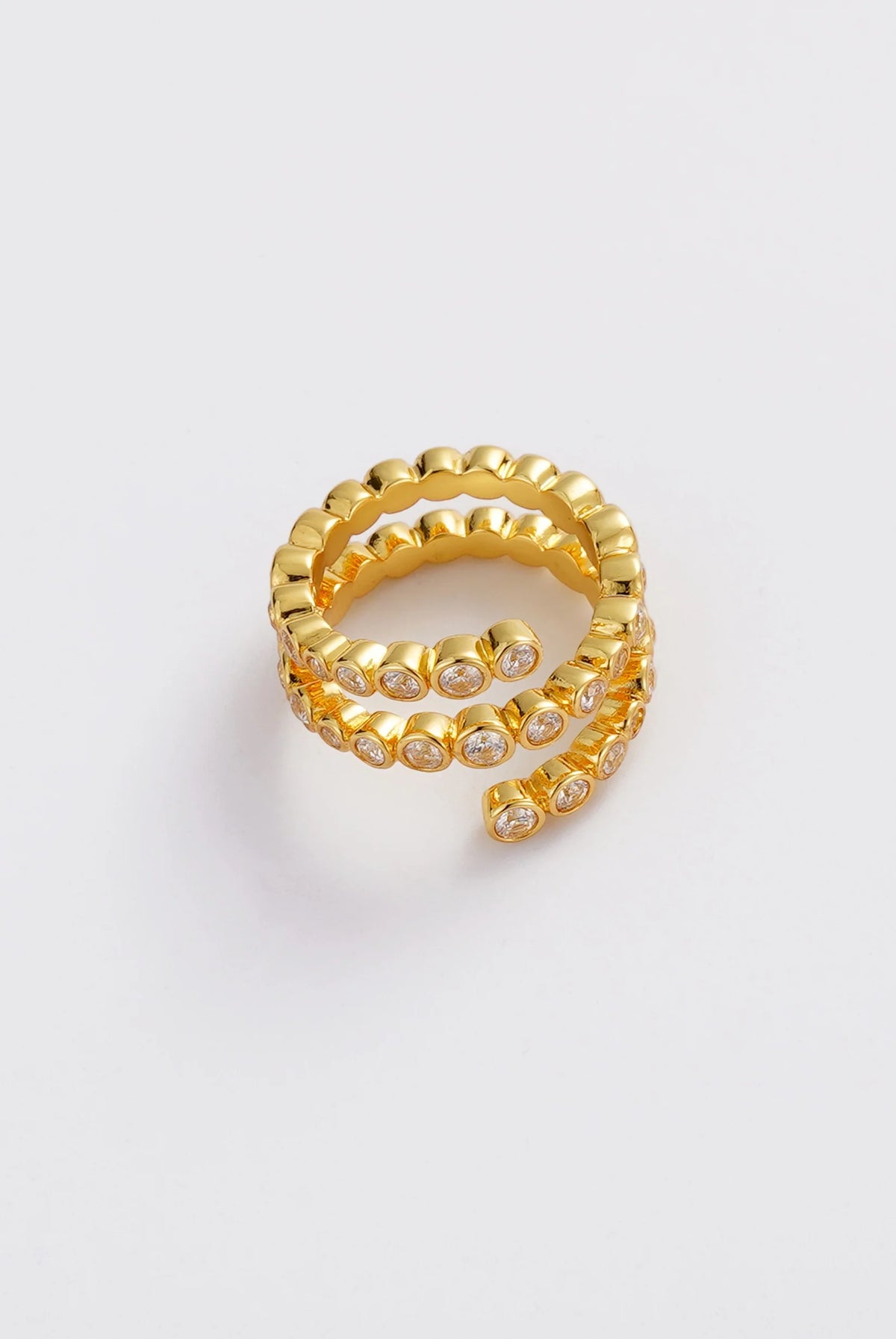 ZAFINO Zoe Ring Gold with embedded crystals