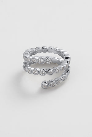 ZAFINO Zoe Silver ring with embedded stones