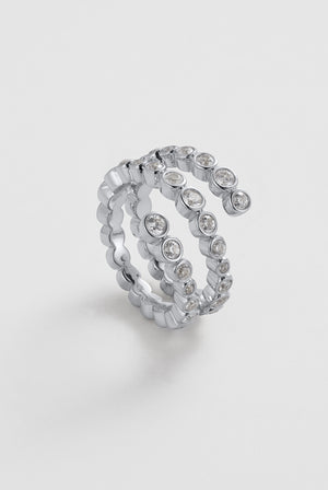 ZAFINO Zoe Silver ring with embedded stones