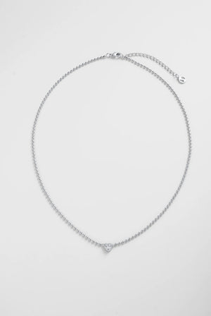 ZAFINO 7843 Amor Necklace Silver beaded with a heart-shaped clasp