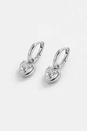 ZAFINO 7845 Amor Earring - Silver Pair of silver heart-shaped earrings