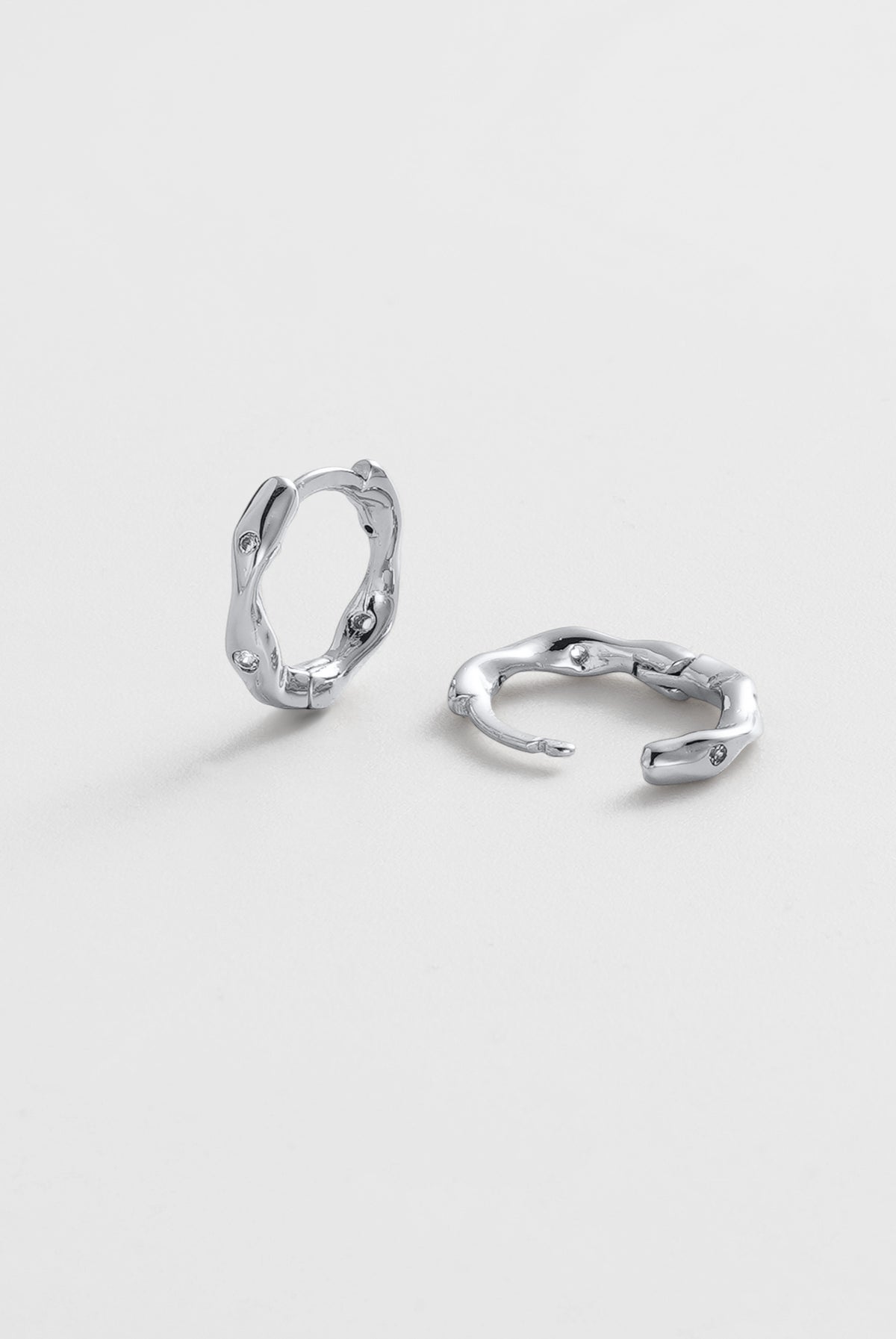 June Huggie - Silver