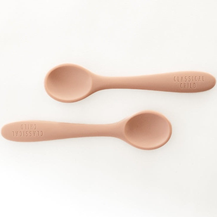 Classical Child Silicone Spoon - Blush 2 Pack