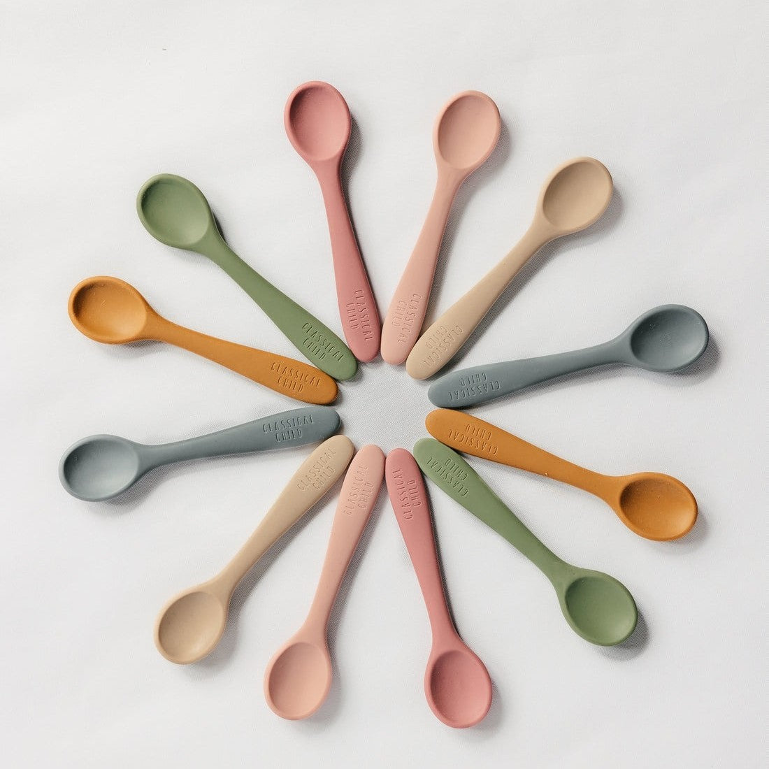 Classical Child Silicone Spoon - Sage 2 Pack