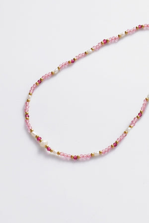 ZAFINO 8086 Monique Necklace - Pink Necklace with pink beads