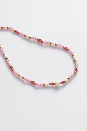 ZAFINO 8086 Monique Necklace - Pink Necklace with pink beads
