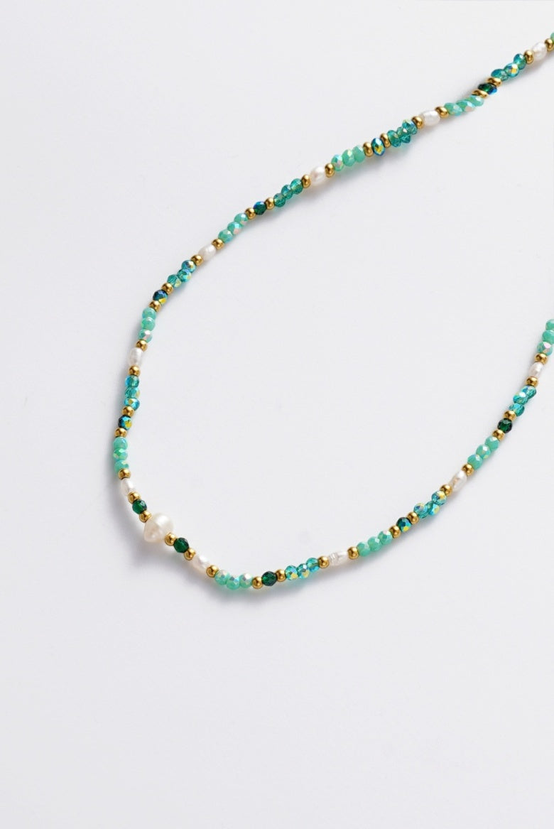 ZAFINO 8087 Monique Necklace - Jade Necklace with turquoise and gold beads