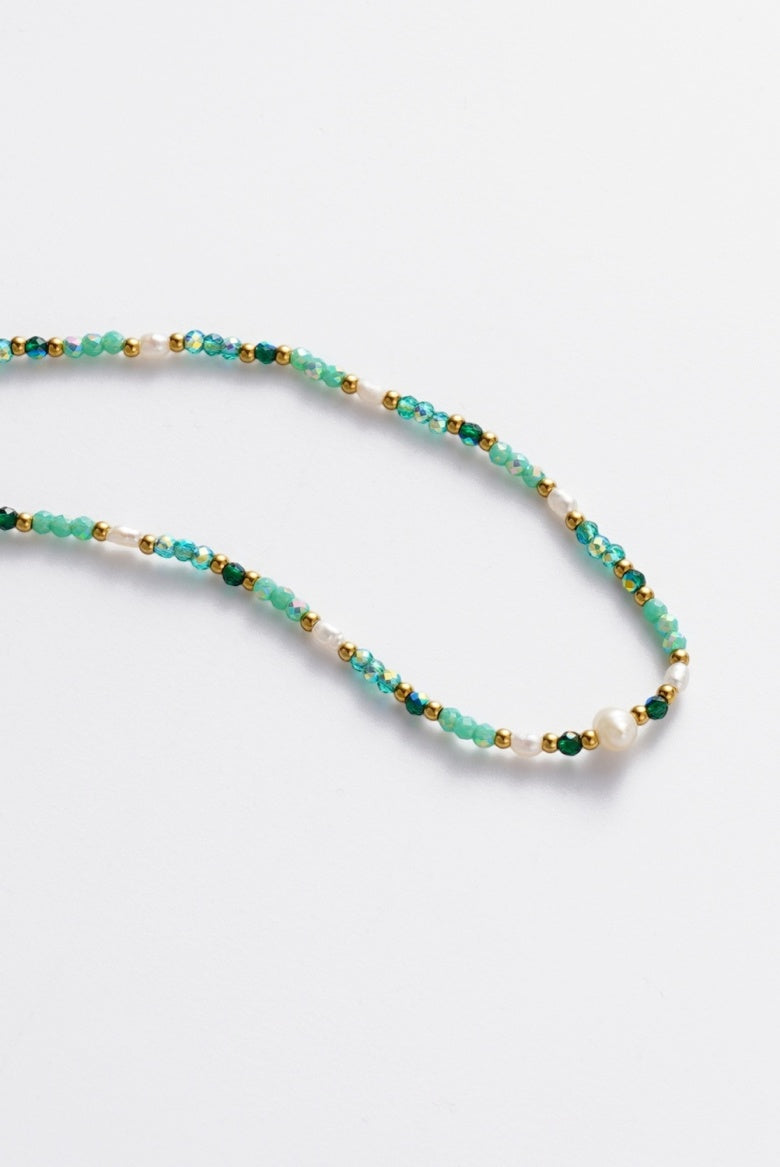 ZAFINO 8087 Monique Necklace - Jade Necklace with turquoise and gold beads