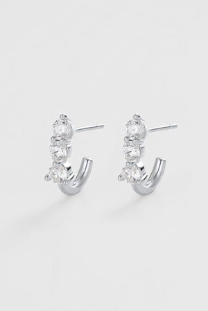 ZAFINO 8156 Mara Huggie - Silver Earrings