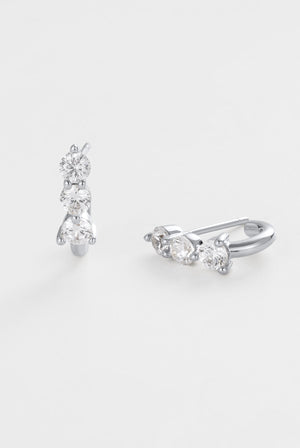 ZAFINO 8156 Mara Huggie - Silver Earrings
