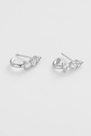 ZAFINO 8156 Mara Huggie - Silver Earrings
