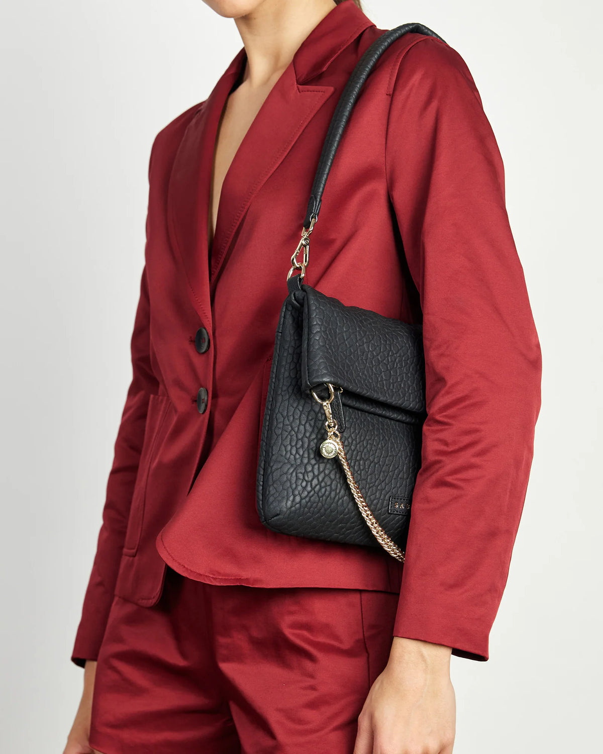 Saben Daria Shoulder Bag Black Bubble AW25 The Muse