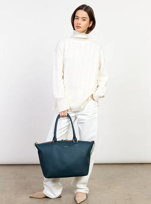 SABEN Milan Carry-All - Hunter Green Leather Bag