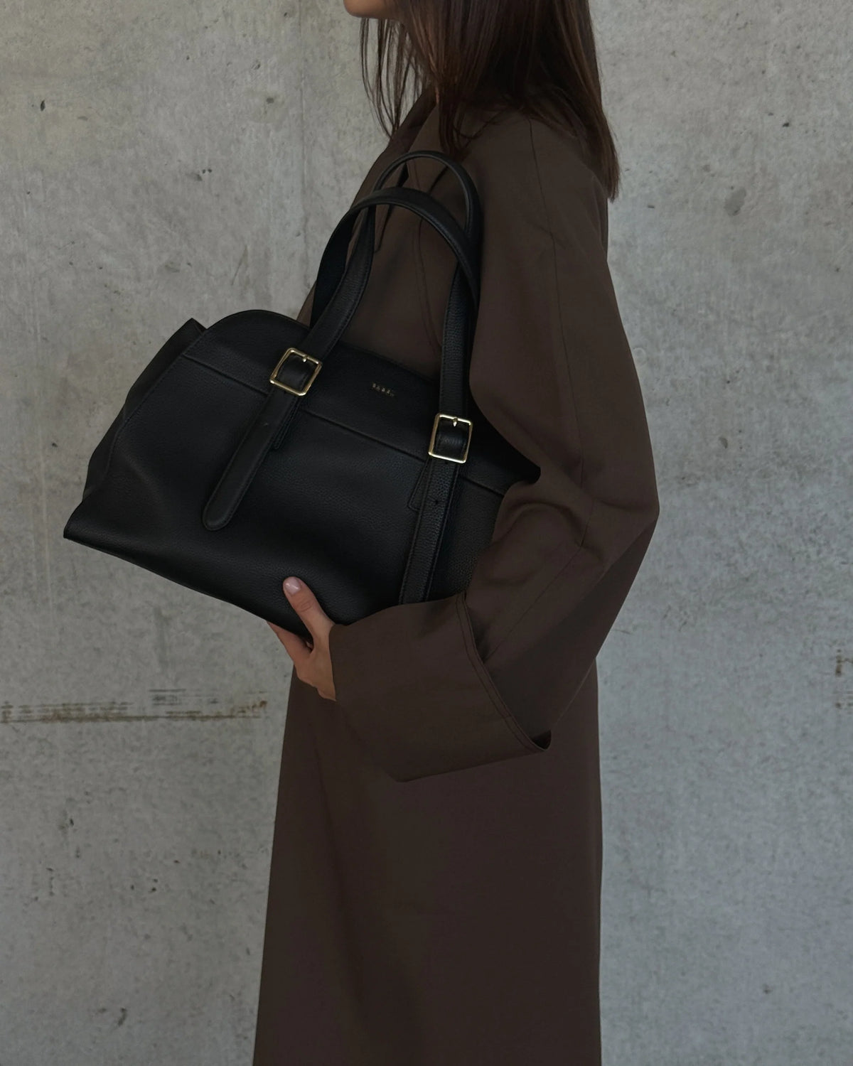 Saben Adler Shoulder Bag - Black Pebble Leather