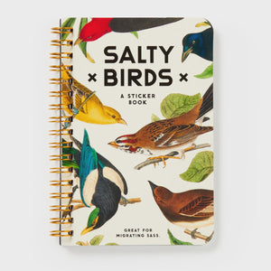 Brass Monkey Salty Birds Sticker Book  titled 'Salty Birds' with colorful bird illustrations