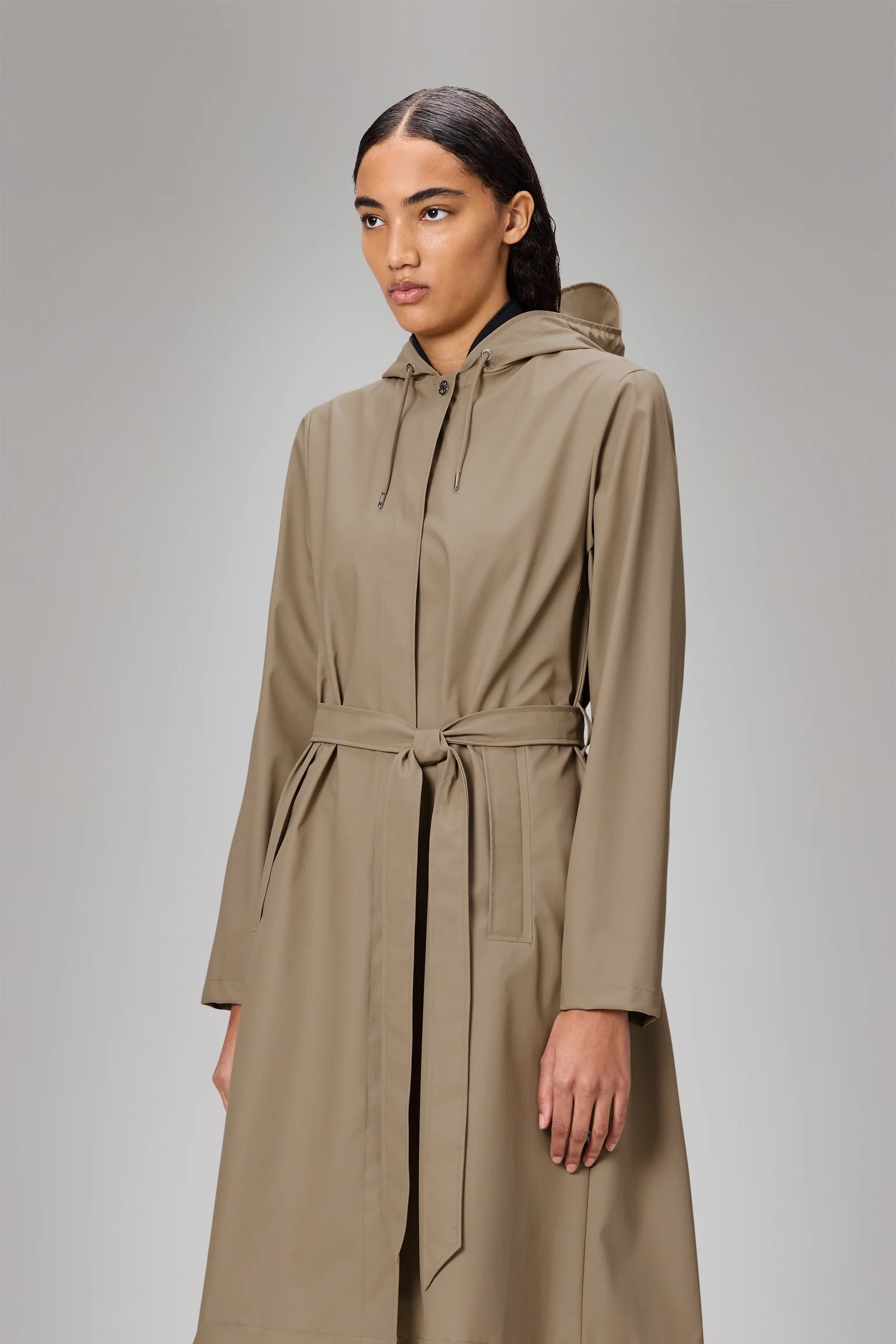 Rains Waterproof Coat A-Line Longer W Jacket W3 - Beige