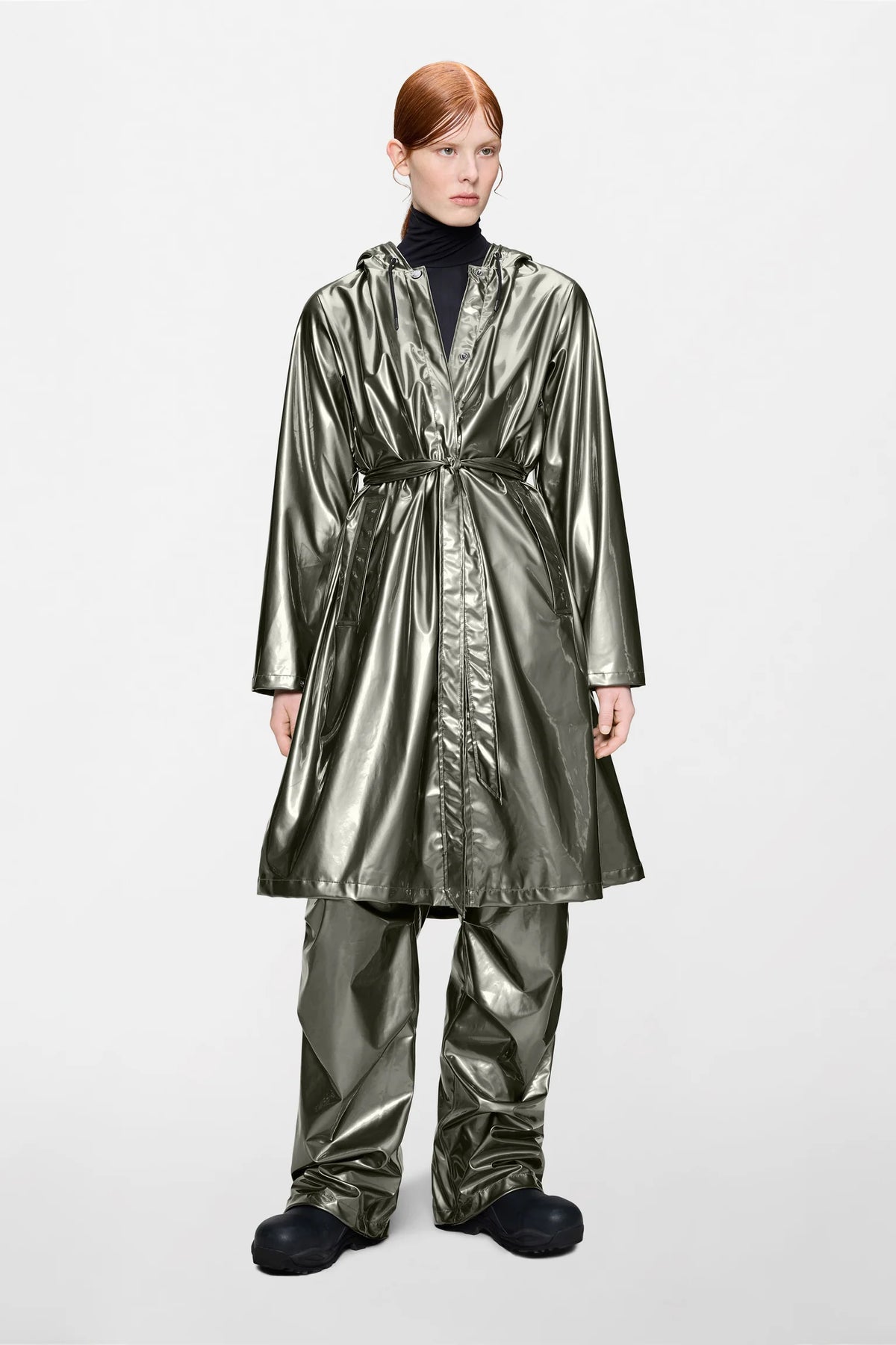 RAINS A-Line Longer W Jacket W3 - Raven