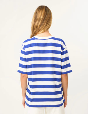 Stella + Gemma Abby T-Shirt Cobalt & White Stripe Blue Top