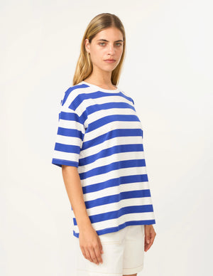 Stella + Gemma Abby T-Shirt Cobalt & White Stripe Blue Top