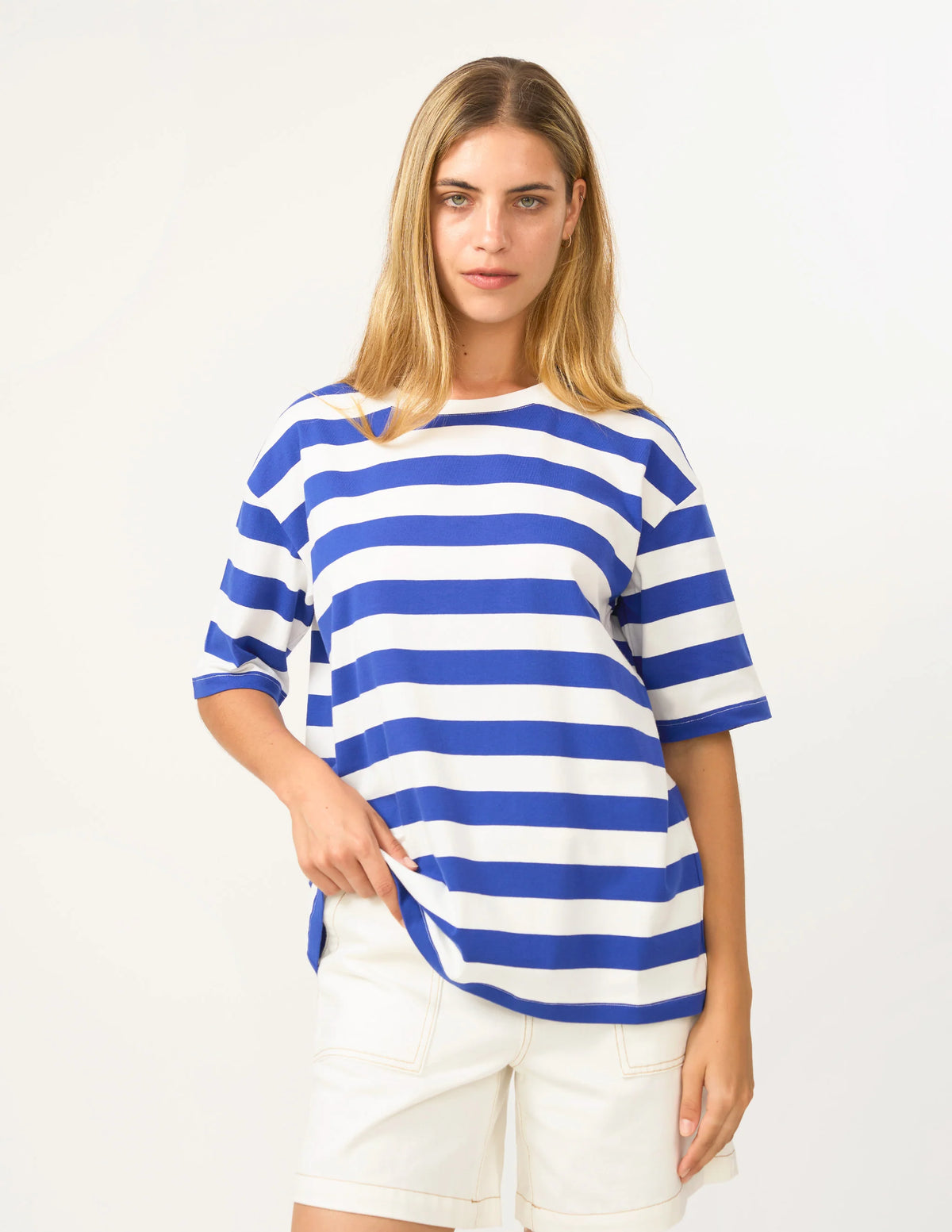 Stella + Gemma Abby T-Shirt Cobalt & White Stripe Blue Top