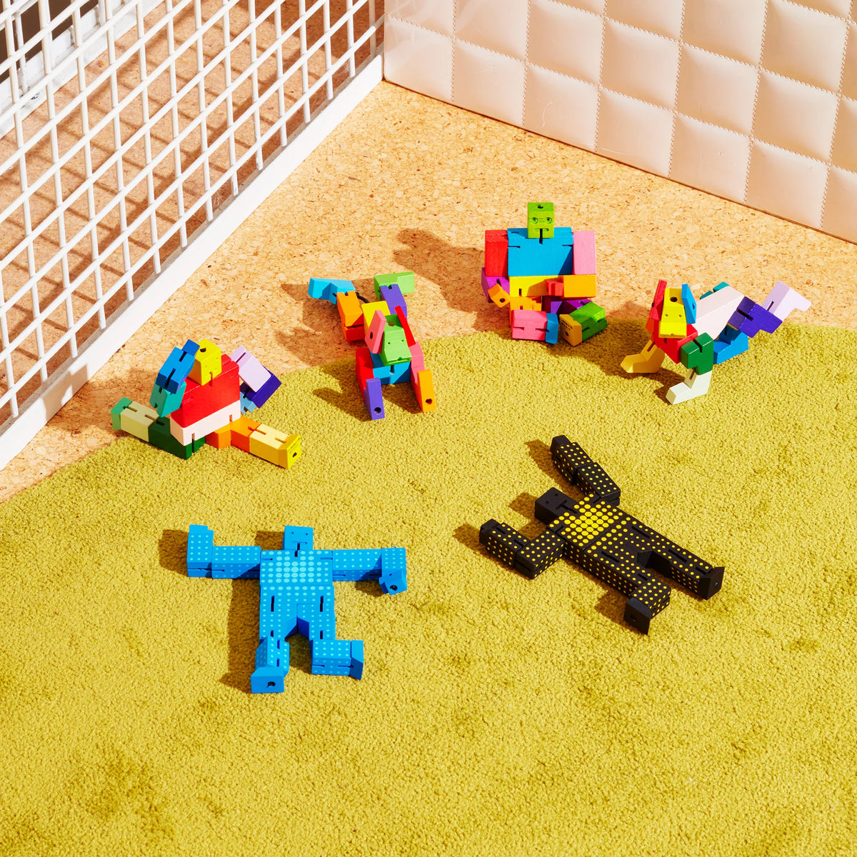 AREWARE Cubebot Micro Multi Colorful toy robot made of interlocking blocks