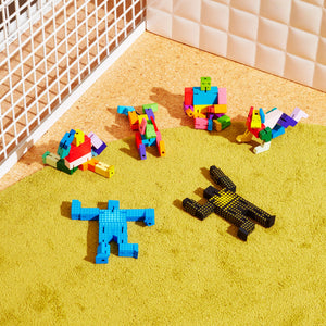 AREWARE Cubebot Micro Multi Colorful toy robot made of interlocking blocks