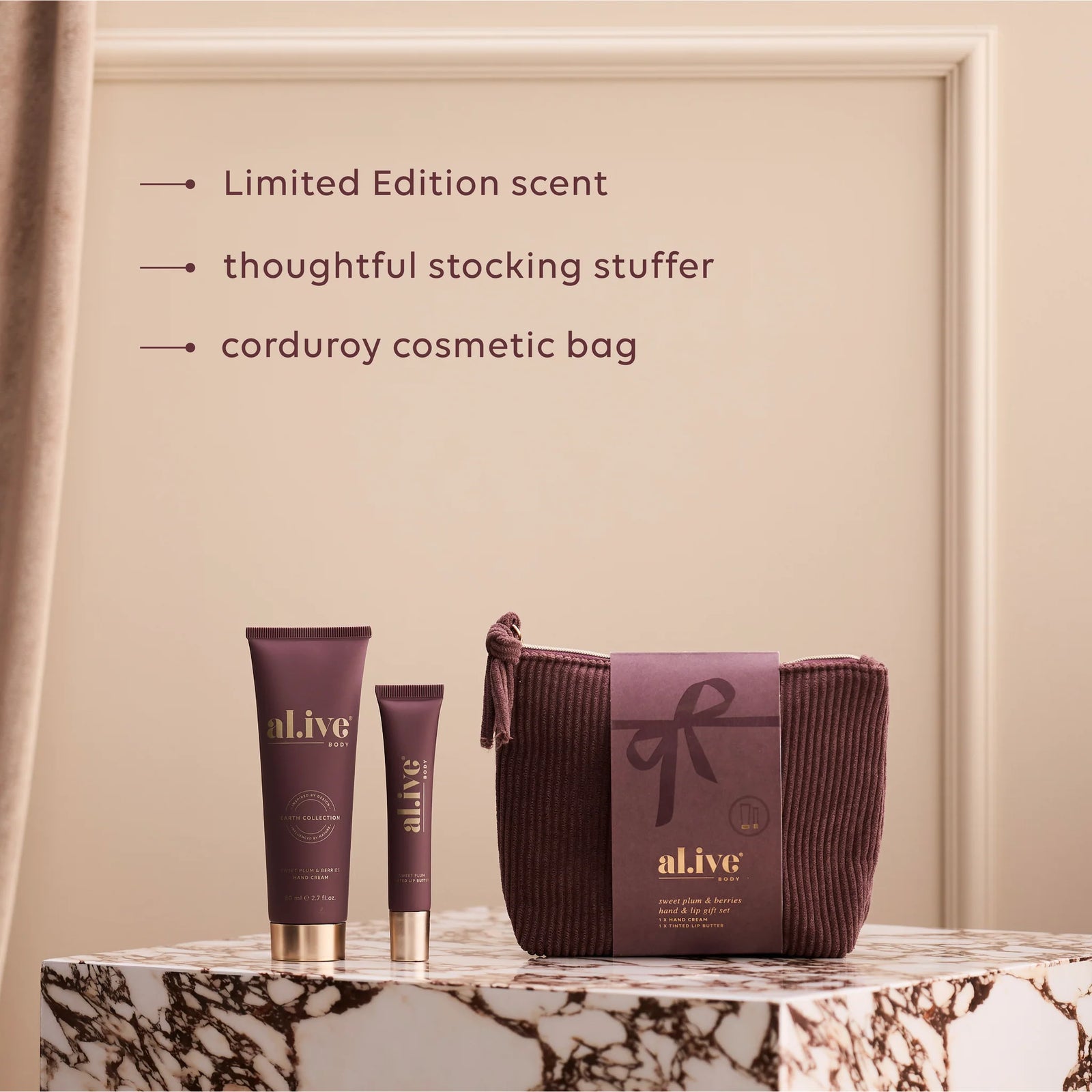 al.ive Body Hand & Lip Gift Set - Sweet Plum & Berries