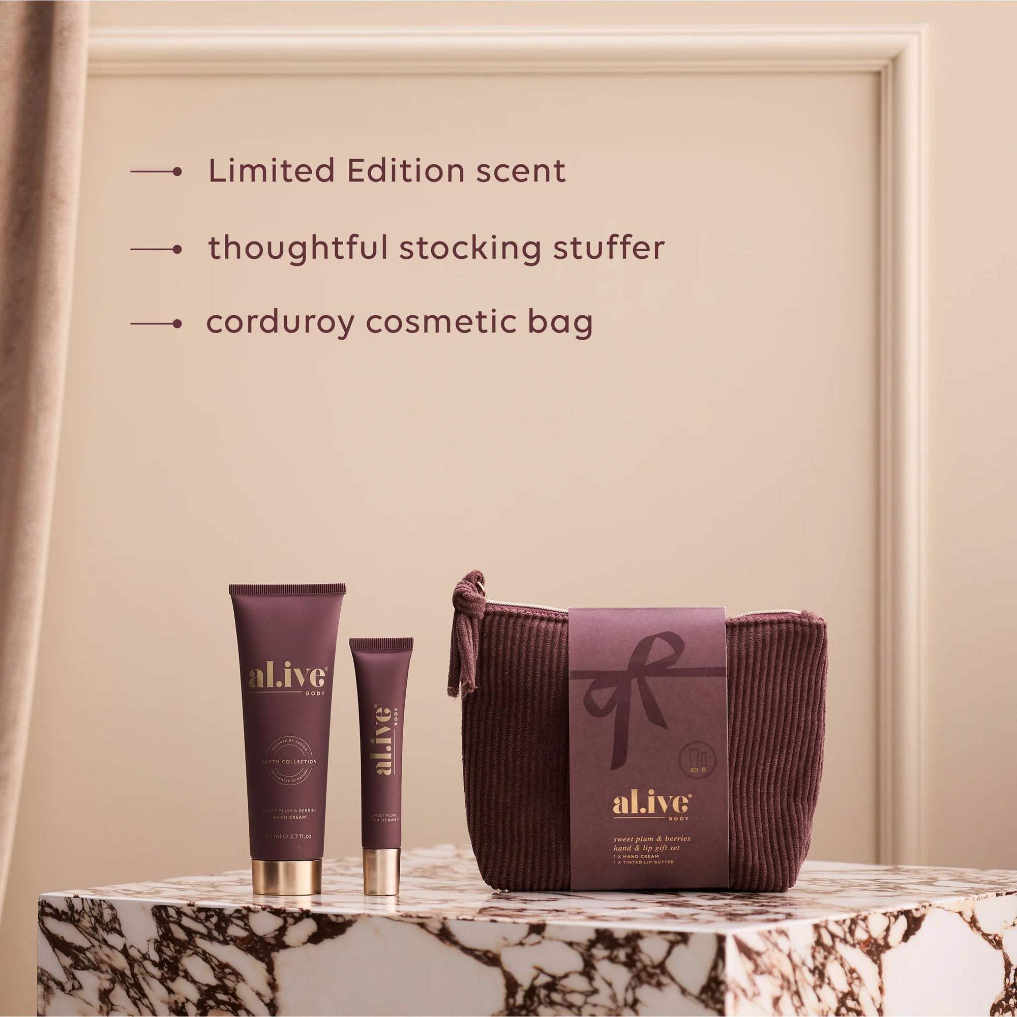 al.ive Body Hand & Lip Gift Set - Sweet Plum & Berries
