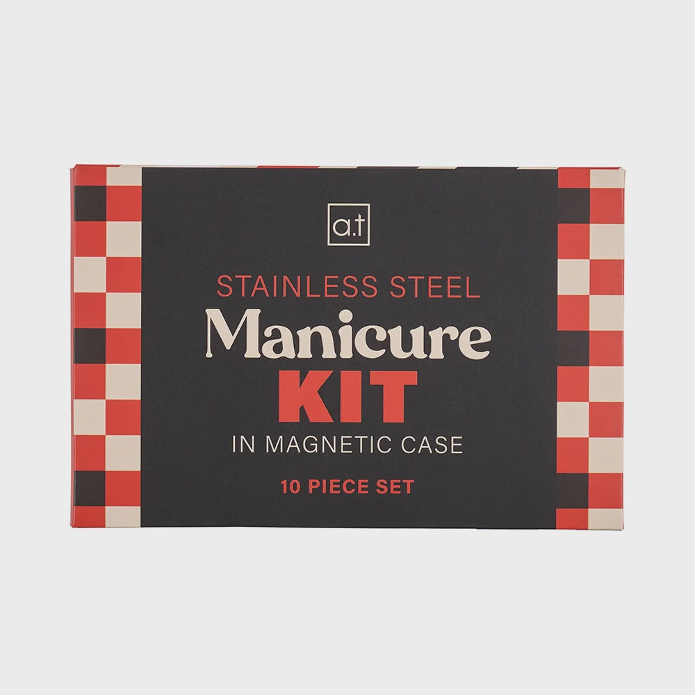 AT MENS Manicure Set - Black (10pc set) Father's Day Gift