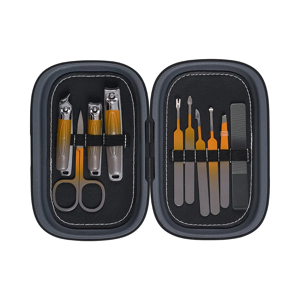 AT MENS Manicure Set - Black (10pc set) Father's Day Gift