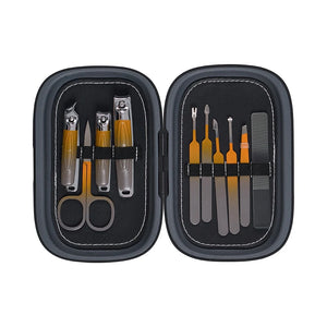 AT MENS Manicure Set - Black (10pc set) Father's Day Gift