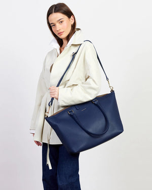 Saben Milan Carry-All Ink Blue Leather bag