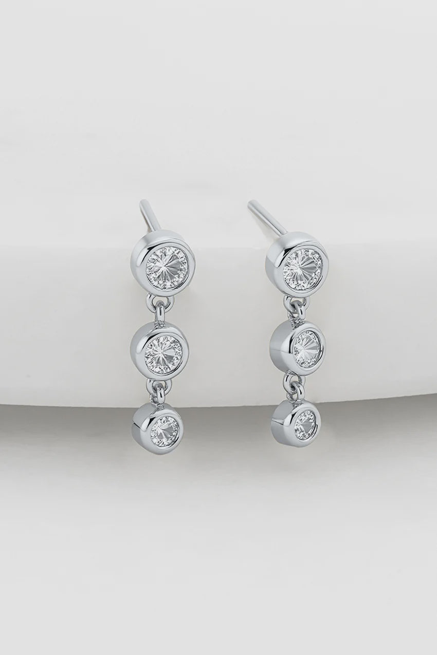 ZAFINO ABBY EARRING - CLEAR / SILVER