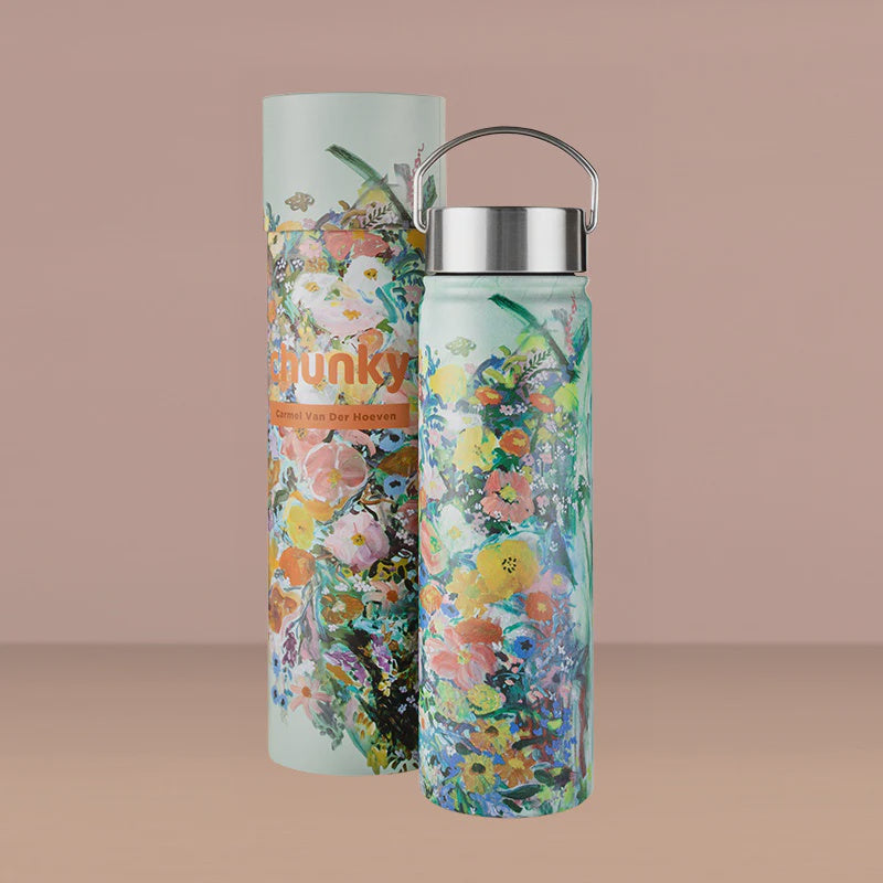 Chunky Water Bottle 650ml - Addiction to Living Carmel Van Der Hoeven - stainless steel - metal lid