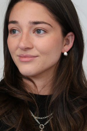 Zafino Ally Brushed Earrings - Silver