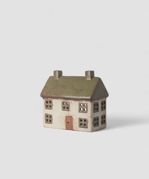 French Country Collection Alsace Cottage Tea Light Olive Green Ceramic house-shaped object  