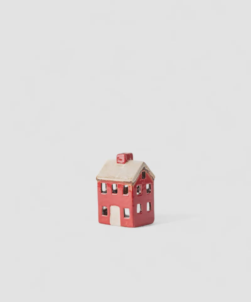 Tealight House - Alsace Petite Tea Light Chalet Red Cream