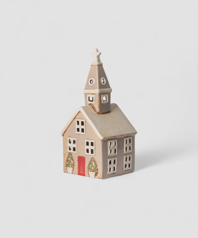 French Country Collections Tealight House - Alsace Tea Light Church Christmas Stone